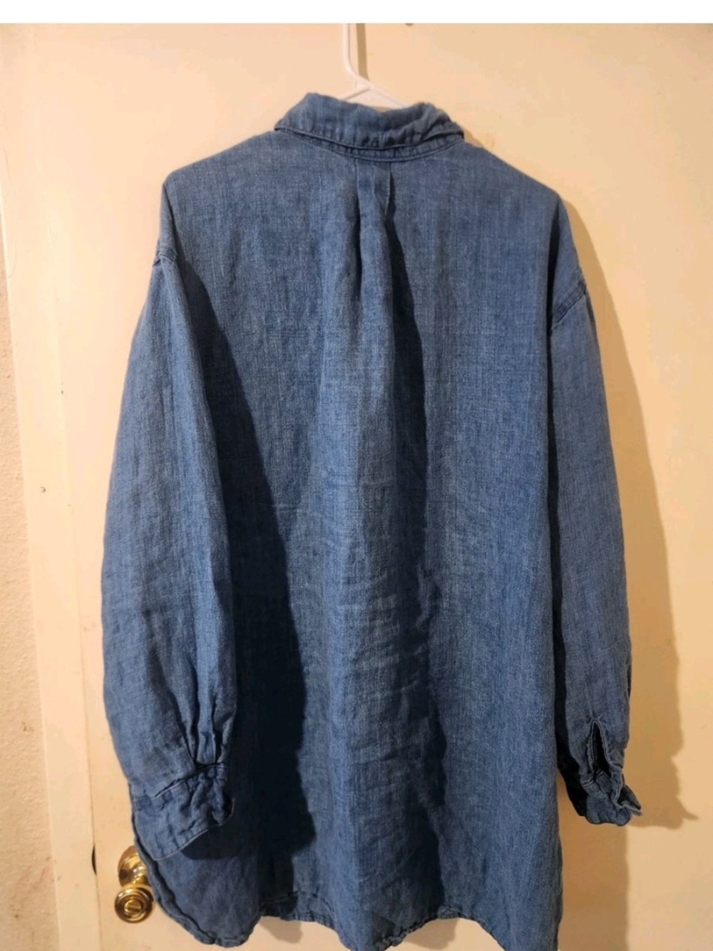 CP Shades Wash Denim Blue Button-Up Linen Shirt B:52" - Picture 3 of 13